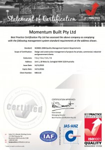 Momentumbuilt - Updated Quality Certificate